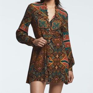 Zara Boho Paisley Print Dress - M